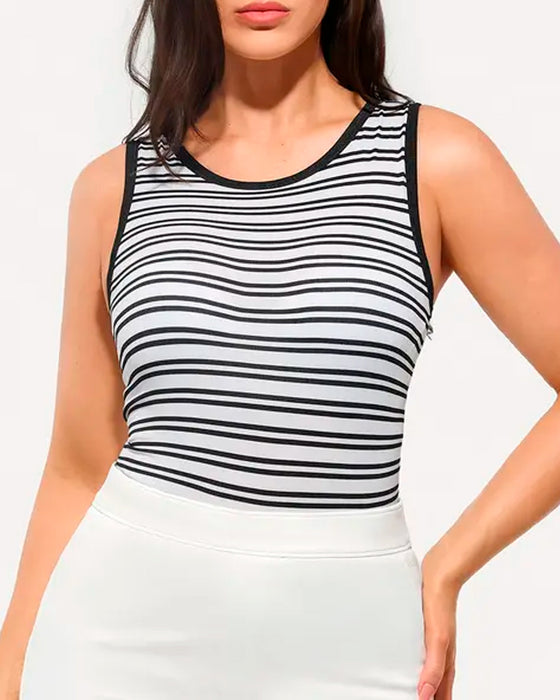 Tanktop Gestreept Ingebouwde Bh
