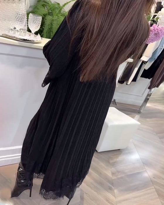 Jurk Ronde Hals Losse Kanten Patchwork