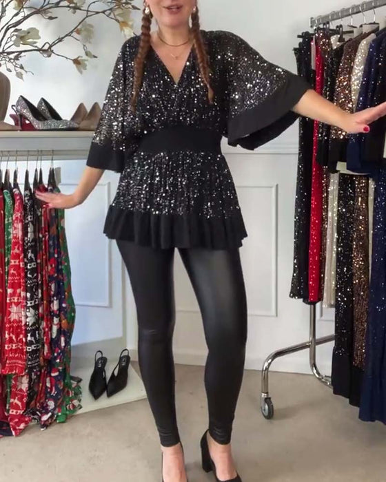 Modieuze slim-fit blouse met V-hals
