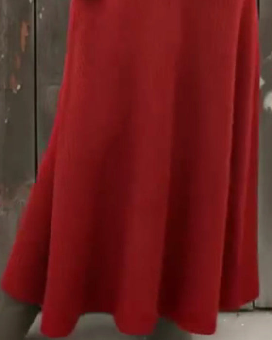 Effen Jurk Met Hoge Halslijn En Stijlvol Design