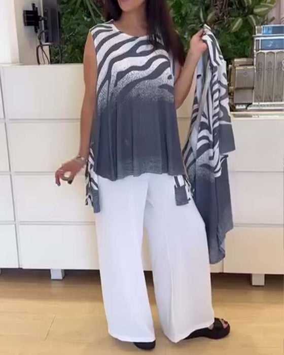 Tanktop Mouwloos Zebra Print