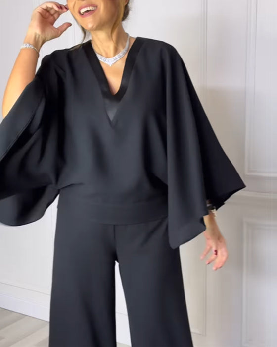 Bloes V-Hals Elegante Vlindermouw