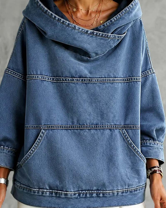 Top Mock Hals Lange Mouw Casual