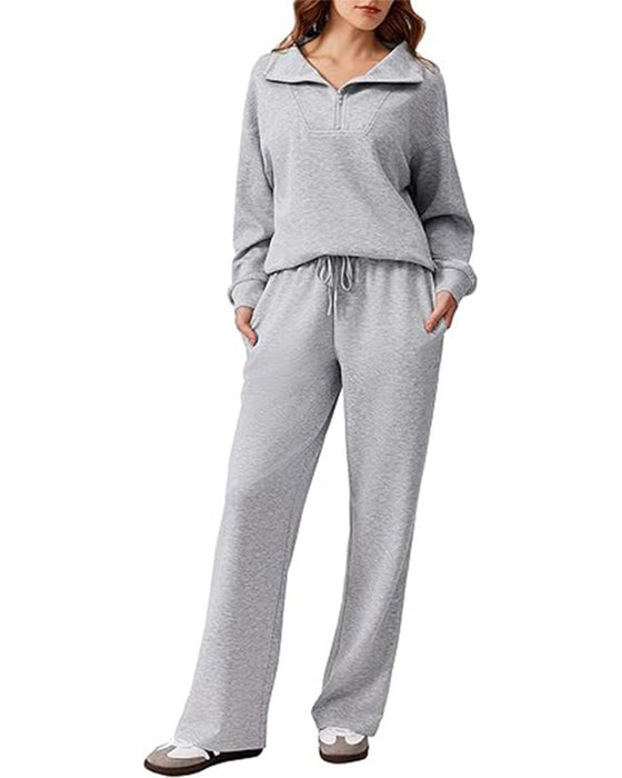 Set Lange Mouwen Effen Kleur Tweedelig