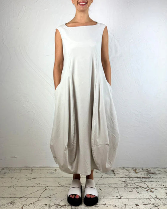 Mouwloze knopjurk in effen kleur