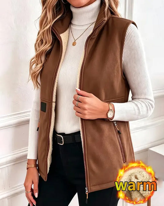 Cardigan Gevoerd Polar Fleece Open Voorzijde