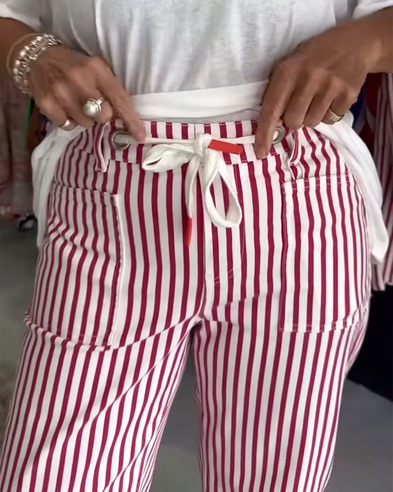 Broek Casual Zak Gestreept