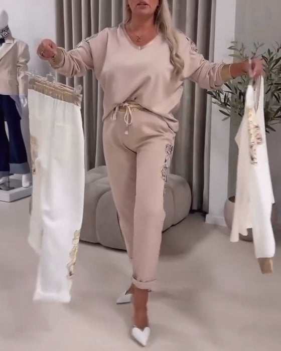 Pak Lange Mouwen V-hals Casual Trui