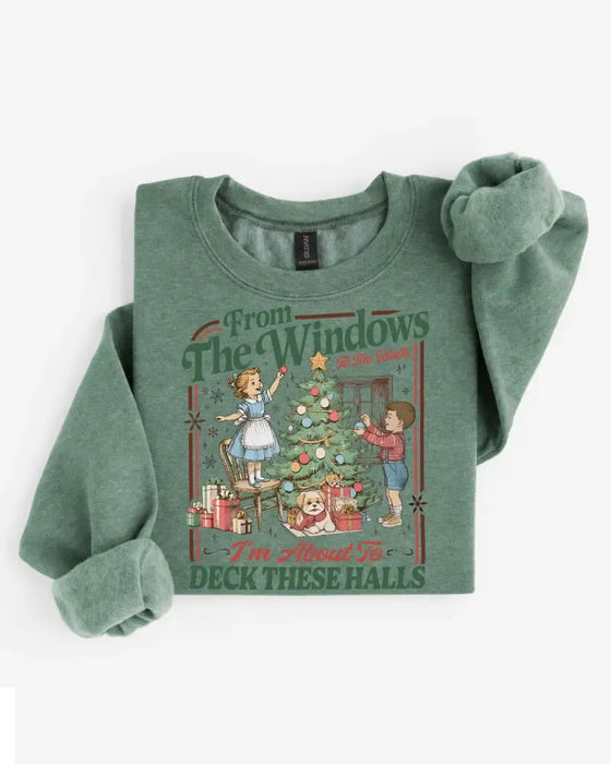 Sweatshirt Kerstboomafdruk Rondhals