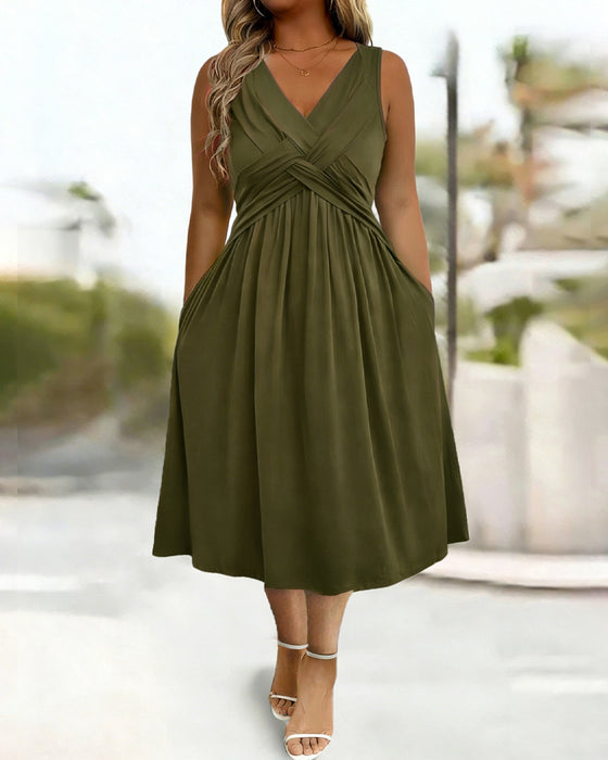 Jurk Effen Kleur Zak Twist Tank
