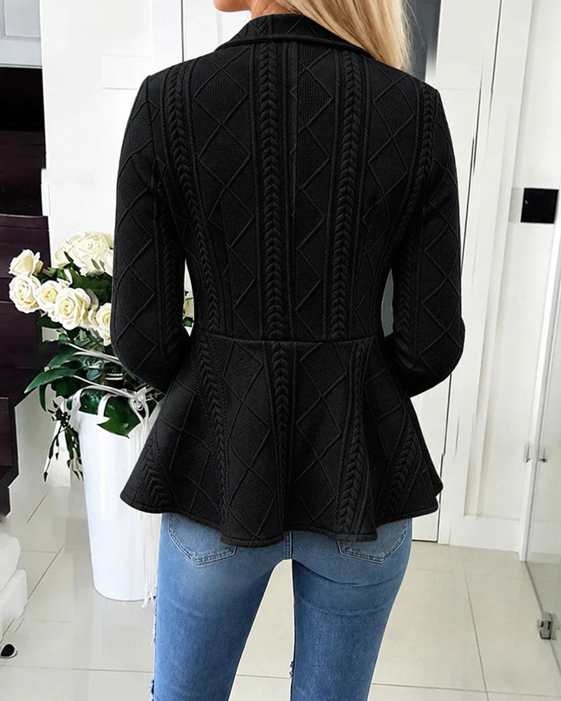 Jas Knoop Casual Effen