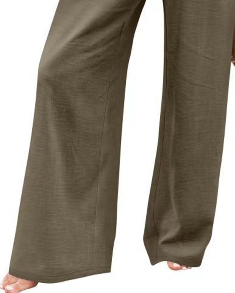 Broek Knoop Elastische Taille Wijd