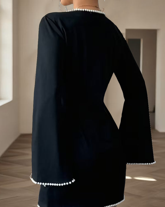 Jurk Stijlvol Lange Mouw Rechte