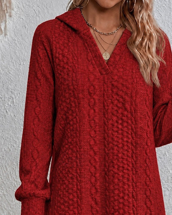 Jurk Capuchon Casual Effen