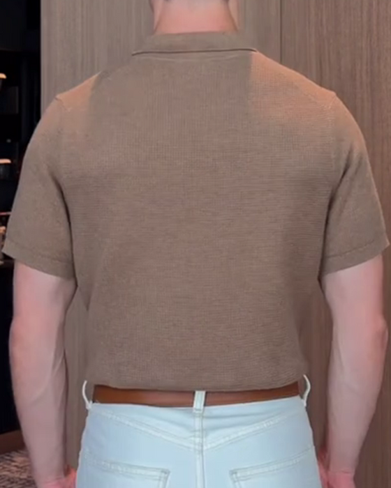 Heren T-Shirt Met Losse Pasvorm En Casual Polo-Kraag