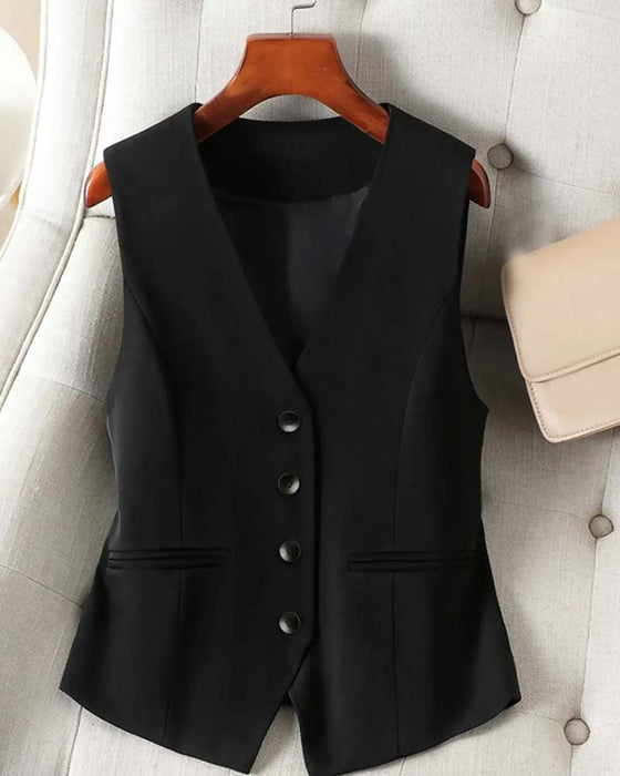Vest Aansluitend Getailleerd Pak
