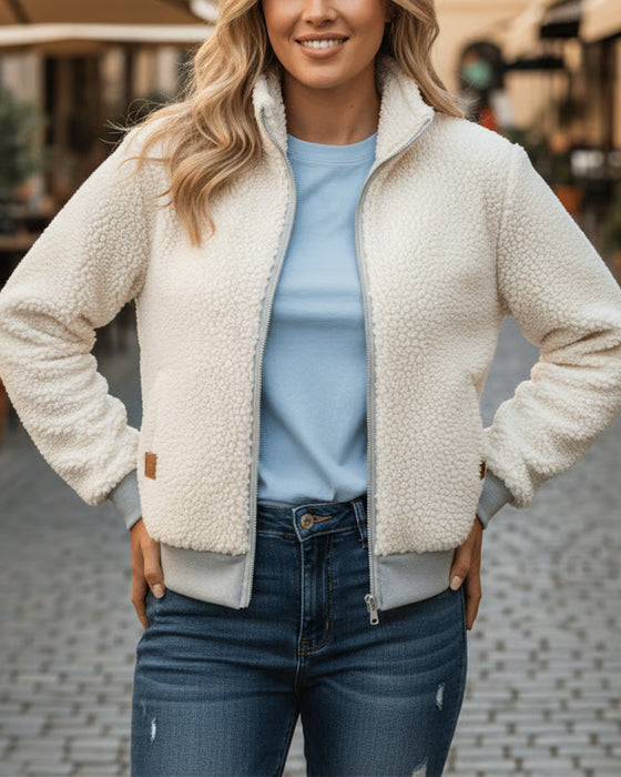 Jas Staande Kraag Fleece Rits