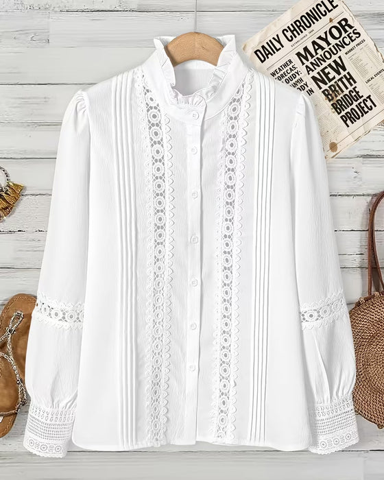 Blouse Met Stijlvolle Ruches Kraag