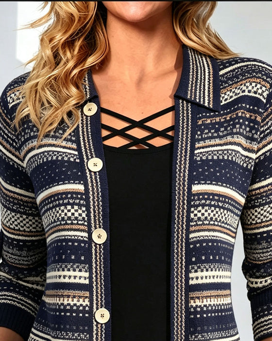 Blouse Bohemien Streep Reverse Nep Laag