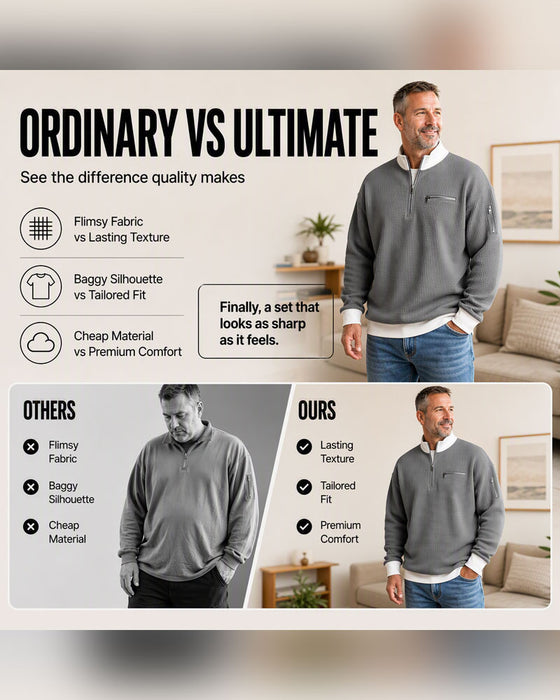 Sweatshirt Staande Kraag Contrastrerend Rits