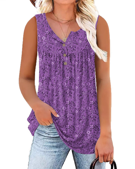 Tanktop Bloemig Mouwloos