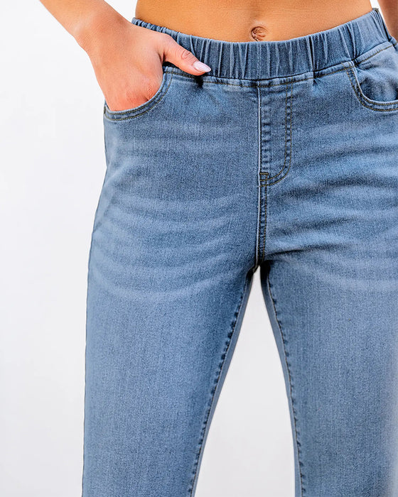 Jeans Elastische Taille Capri
