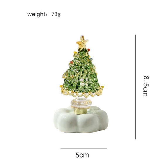 Glazen Kerstboom Met Roterende Keramieken Basis