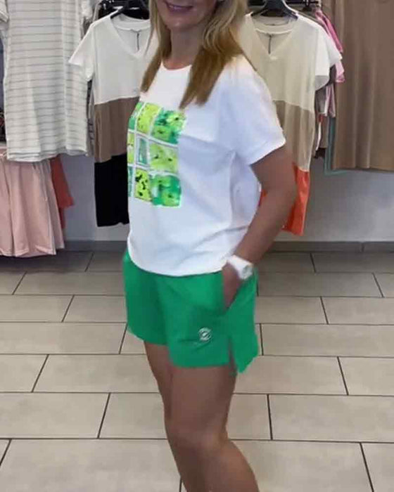 Set Casual Bedrukte Mid-Rise Shorts