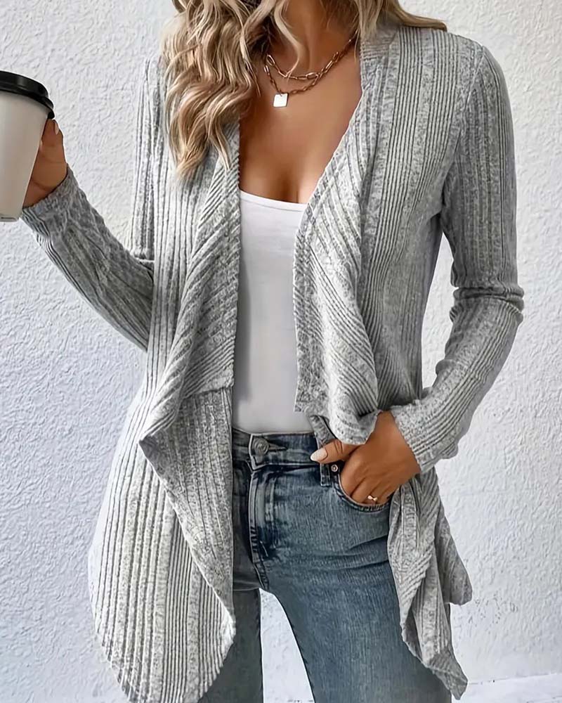 Cardigan Casual Effen Onregelmatig