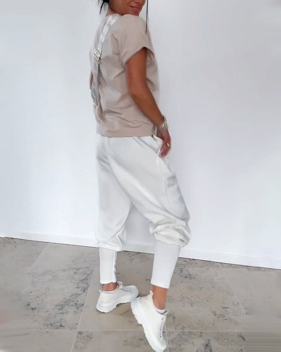 Broek Modieus Effen Kleur Kort