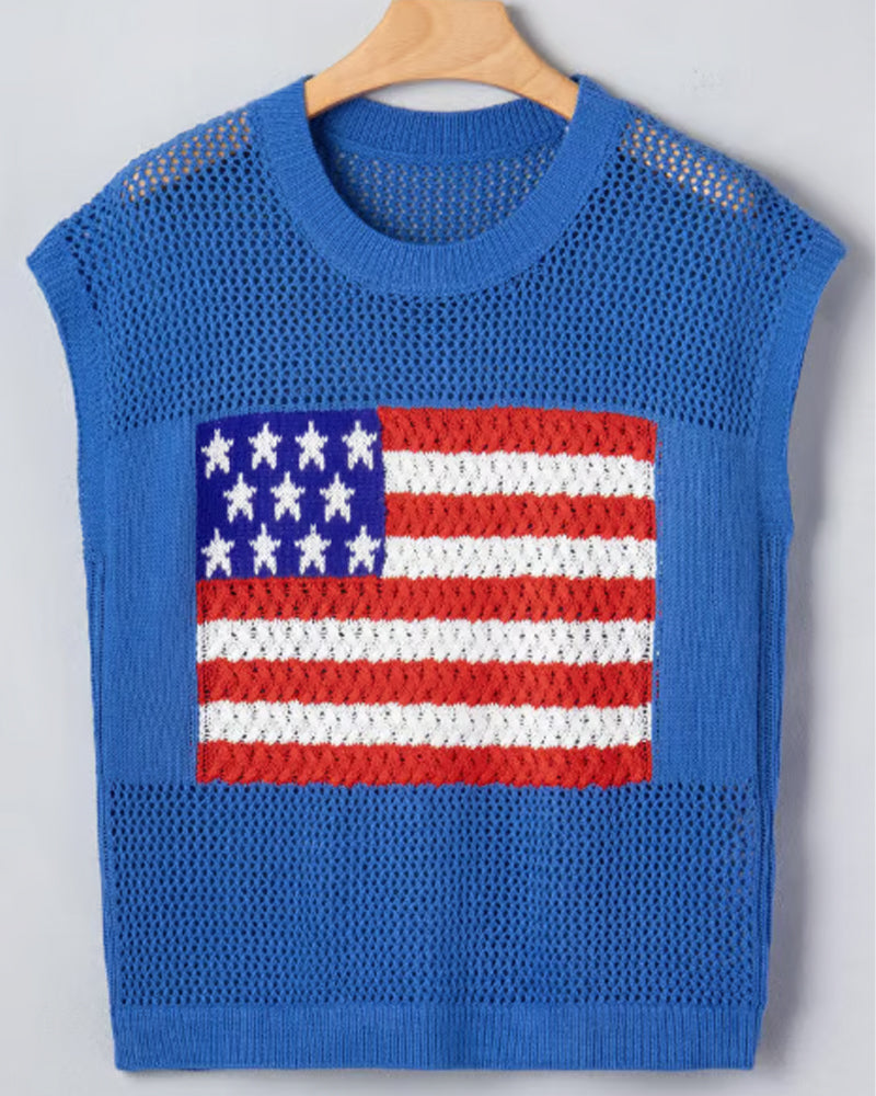 Pullover Vlagpatroon Crewneck
