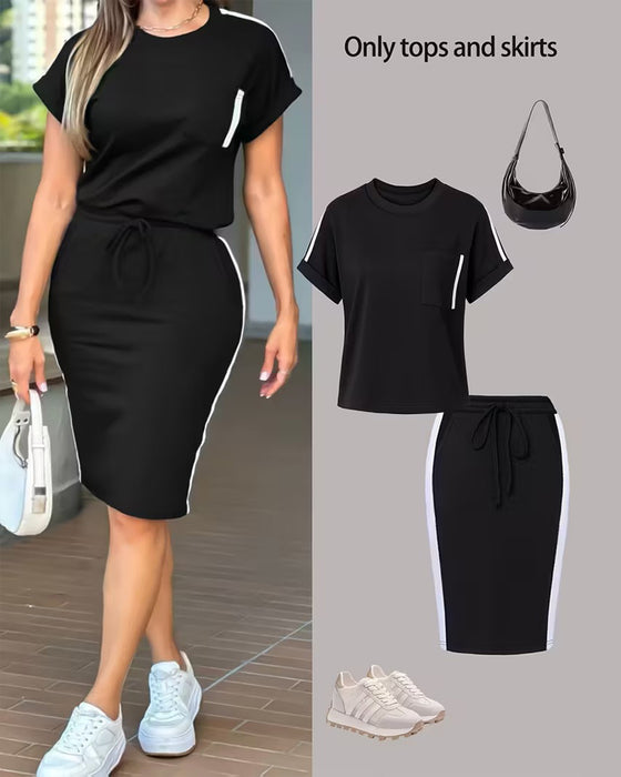 Set Gestreept Casual Sport Rok
