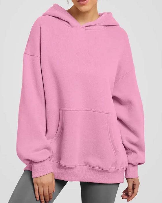 Hoodie Effen Kleur Lange Mouw Casual