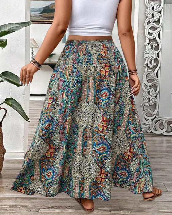 Rok Casual Hoge Taille Met Print
