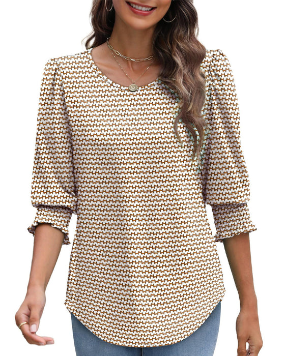 Blouse Pofmouw Bedrukt