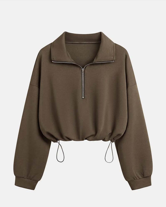 Sweatshirts Rits Taille Lange Mouw