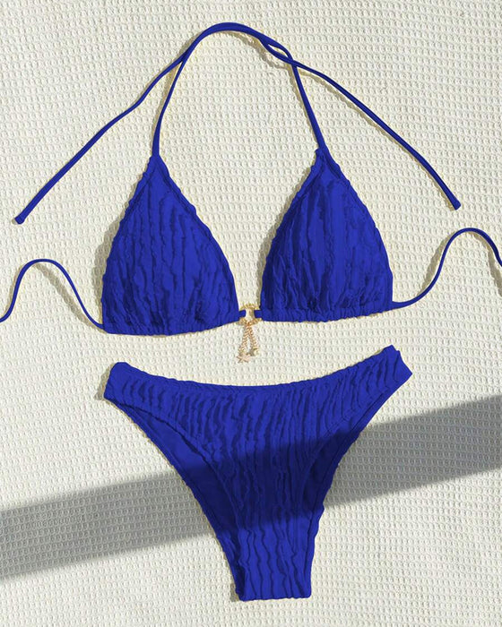 Bikini Sexy Effen Kleur Tweedelig Driehoek