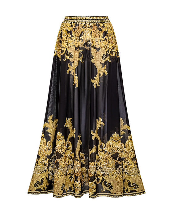 Zwempak Vintage Bedrukt Mesh Zonbescherming