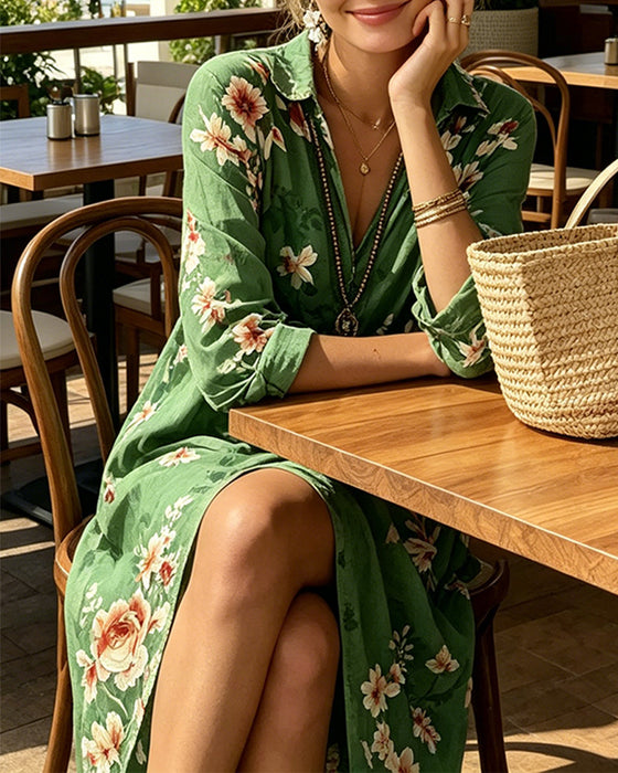Jurk Bloemig Print Maxi