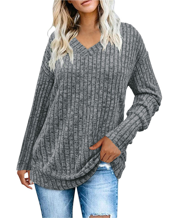 V‑Hals Lange‑Mouw Top