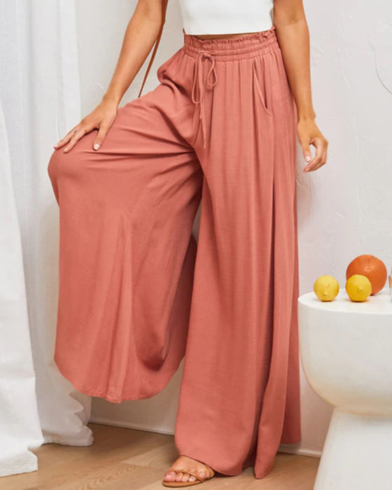 Broek Trekkoord Casual Wijd-Been