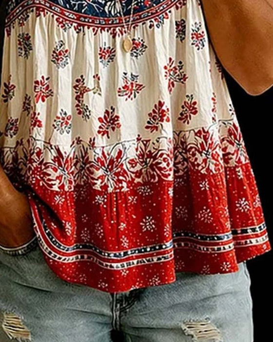 Tank Top Mouwloos Rondhals Bohemien