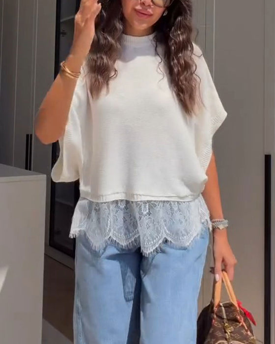 Pullover Rondhals Casual Effen
