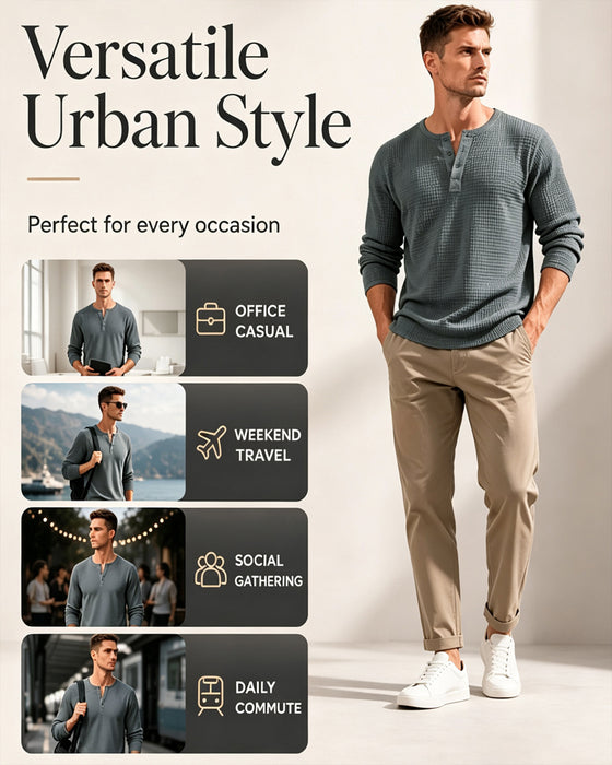 Top Heren Effen Kleur Lange Mouwen