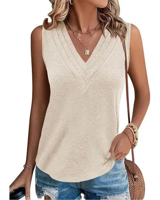 Tank Top Dubbele V-Hals Mouwloos Casual