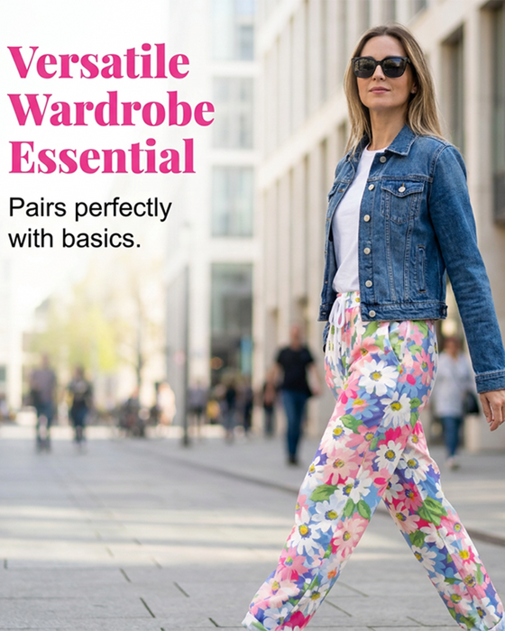 Broek Met Print En Colorblock Casual Look