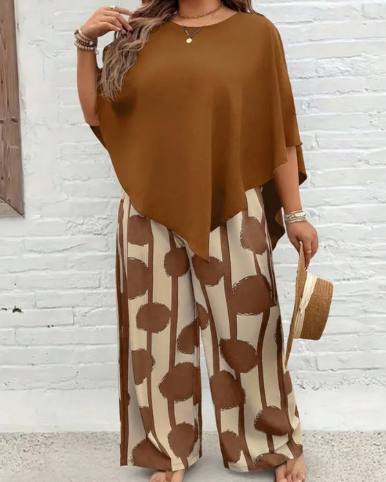 Set Capestijl Top En Bedrukte Wijde Broek
