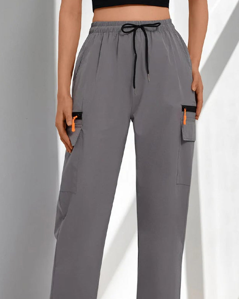 Pants Koord Los Casual Cargo