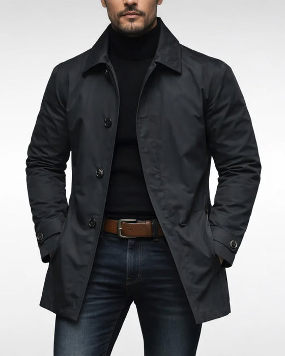 Weerbestendig Lang Jas | Heren Geïsoleerd Knoop Jack Outerwear