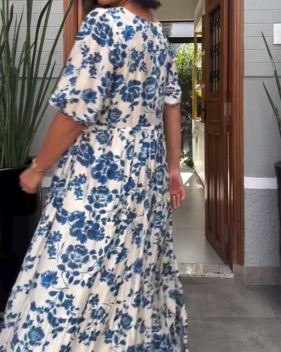 Jurk Korte Mouwen Bloemenprint